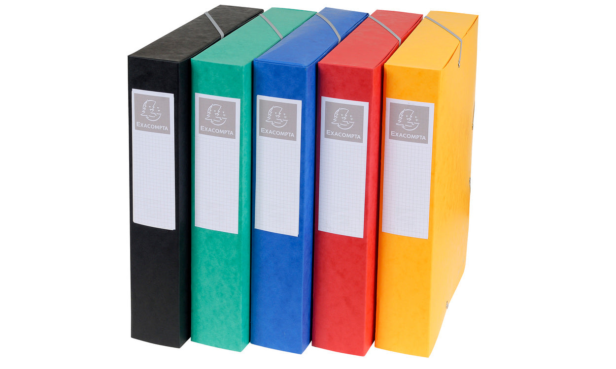 Boite de classement carte lustrée 7/10 dos 60mm assorti -lot de 10