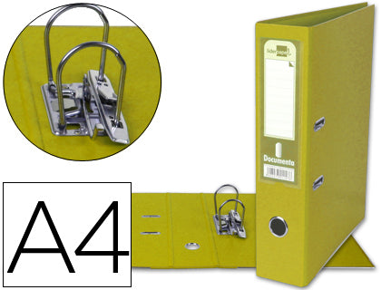 Classeur liderpapel a4 dos 75 mm jaune