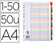 Intercalaires A4 numérique 25 positions polypro couleur