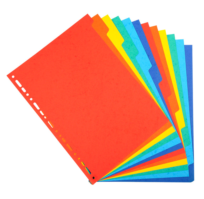 Intercalaires A4 carte 3/10 12 positions