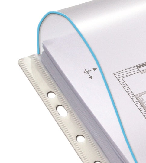 Pochette plan perforée+Rabat Polypropylene paquet de 10