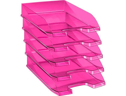 Corbeille courrier rose