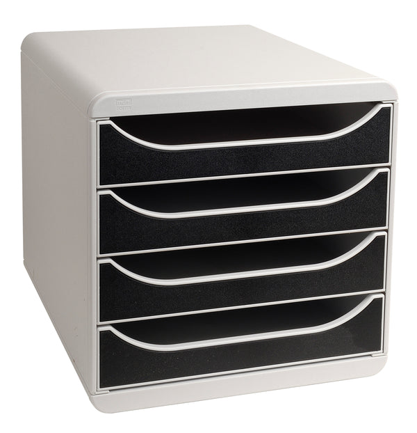 Module de classement big box 4 tiroirs - gris/noir