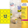 Etiquette ronde repositionnable jaune fluo diametre 63.5mm- 300 étiquettes