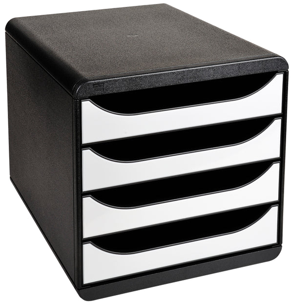 Module de classement big box 4tiroirs- noir/blanc