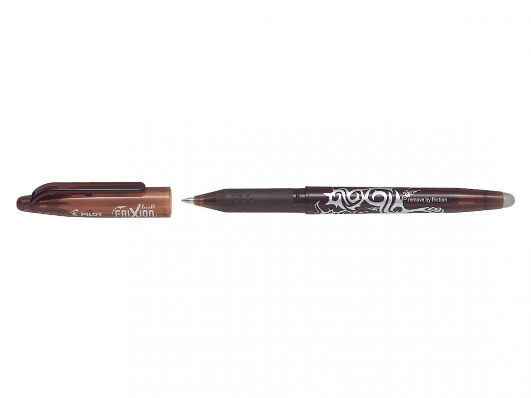 stylo roller frixion ecriture marron