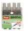 Marqueur tableau blanc maxiflo pointe ogive étui de 4 couleurs assorties
