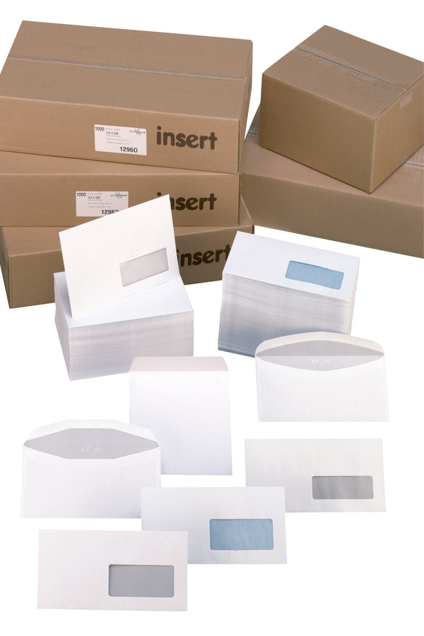 Enveloppes mise sous pli 114x229 blanc 80g boite de 1000