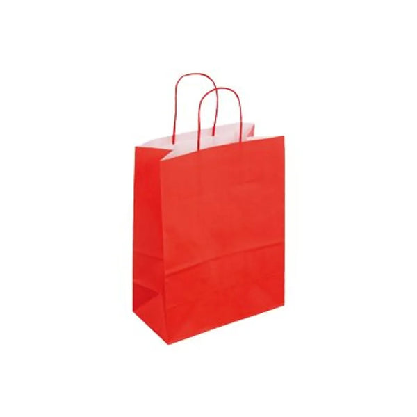 Sac poignées torsadée 18x22x8 rougep/50