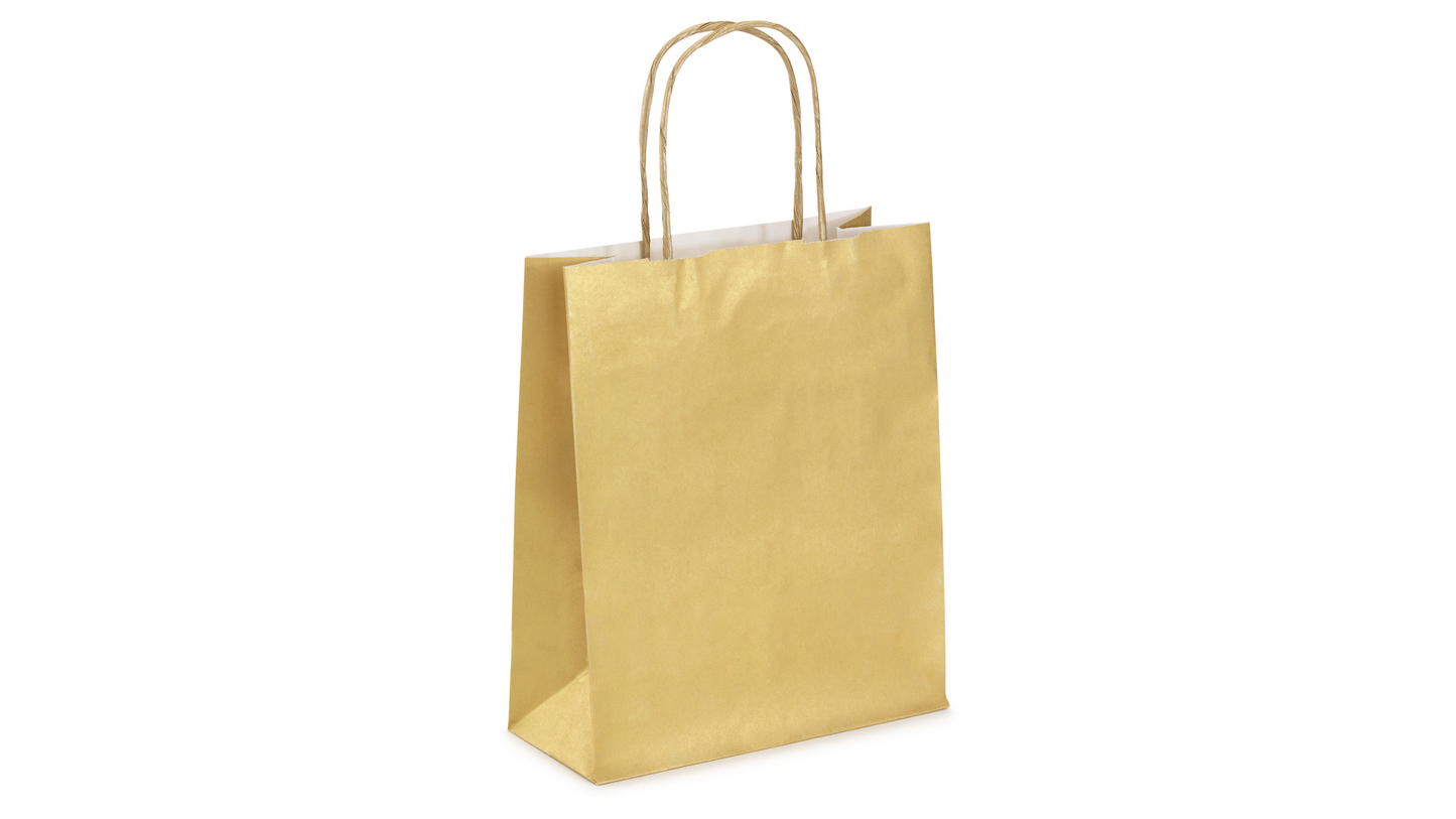 Sac cadeau kraft or 23x30x12 cm - paquet de 50
