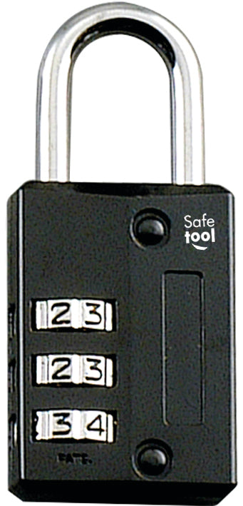 Cadenas à combinaison 3 chiffres - sécurité métal noir