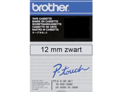 Ruban Brother TC101- 12mm - noir/transparent