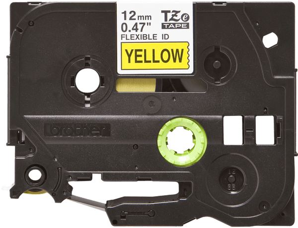 Ruban brother 12mm TZE631 - noir/jaune