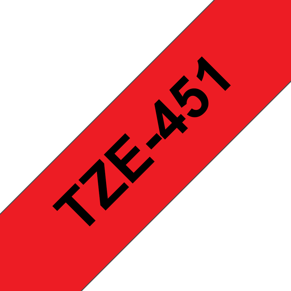 Ruban Brother 24mm TZE451 - noir/rouge