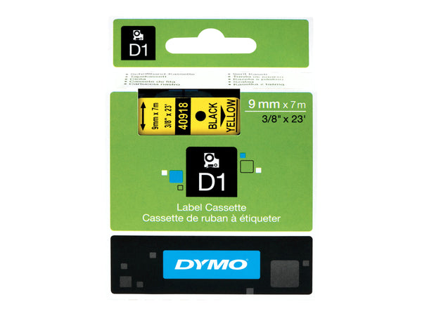 Ruban Dymo D1 9mm -noir/jaune