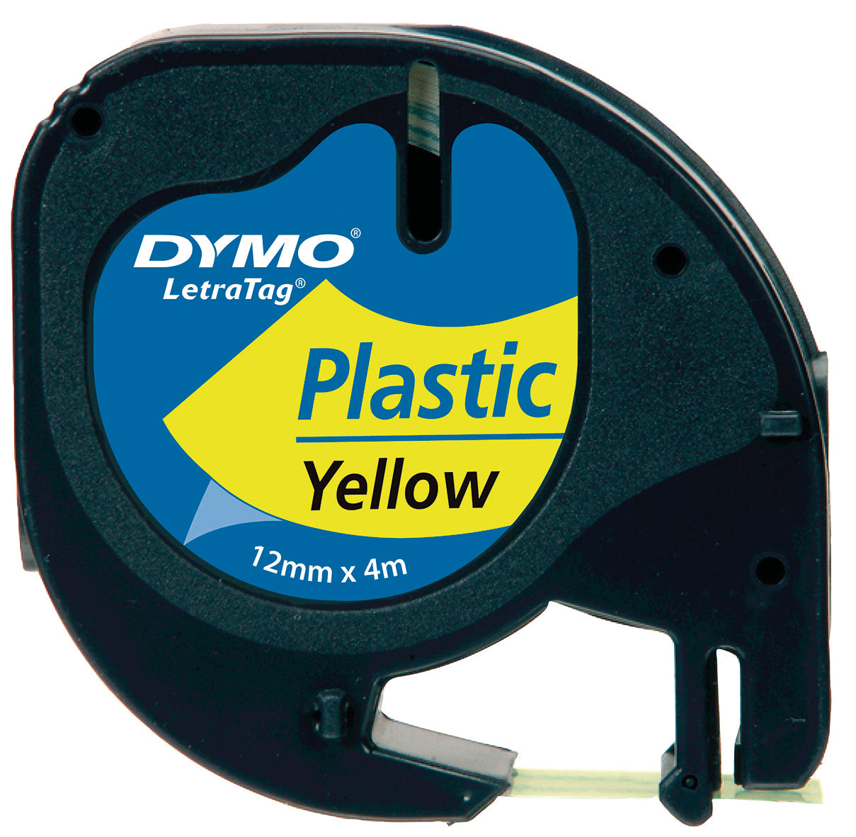 Ruban Dymo letratag 12mm - noir/jaune
