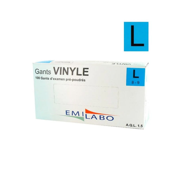 Gants vinyle non poudrés taille homme - EN420
