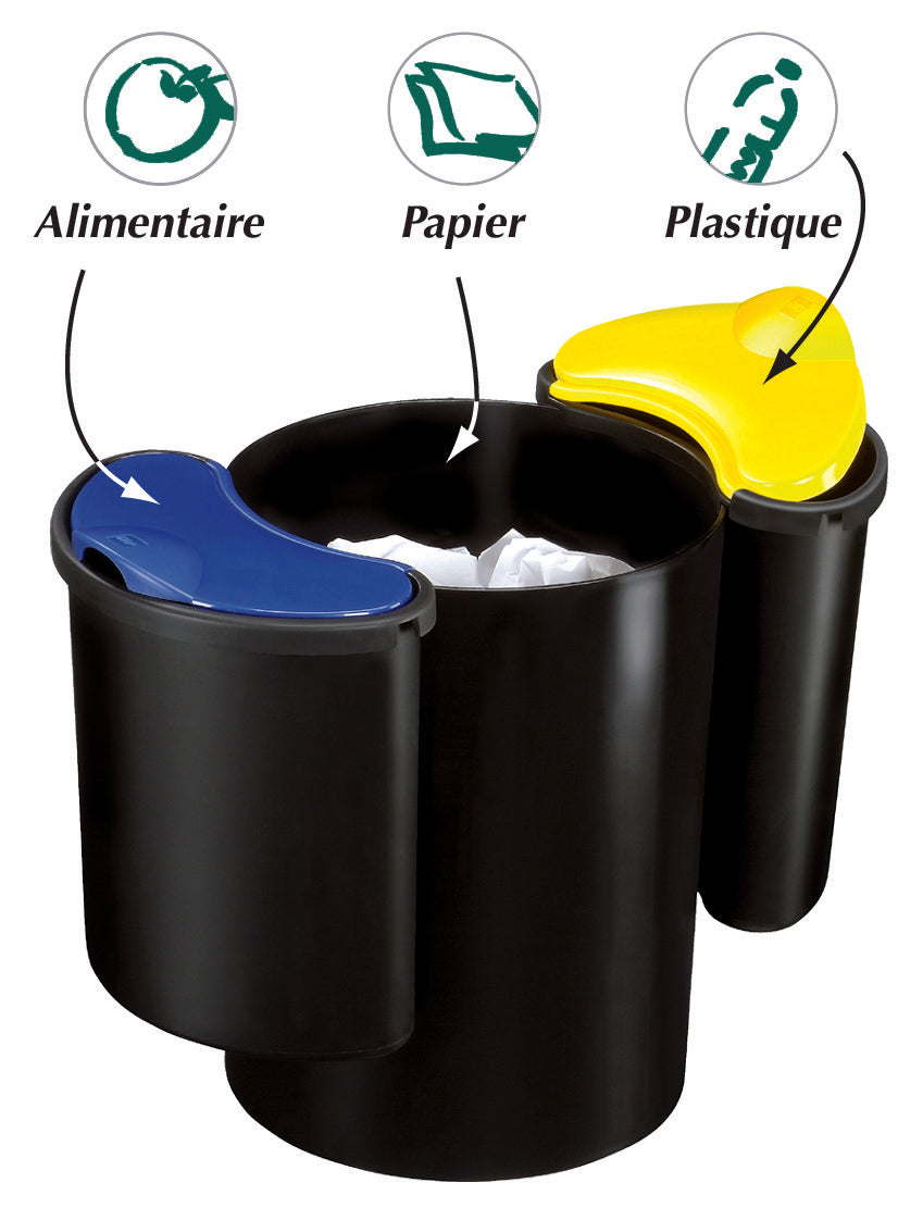 Kit de tri sélectif bleu/jaune - cloisons ajustables