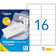 Etiquettes adhésives multi-usages A4 - 99,1x33,9 mm - 100 Feuilles - 1600 Etiquettes