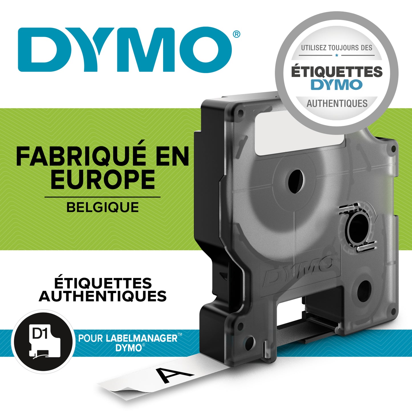 Ruban Dymo D1 9mmx7m -noir/ fond blanc- paquet de 10
