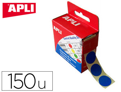 Pastilles adhésives 15mm - boîte de 150 unités bleues