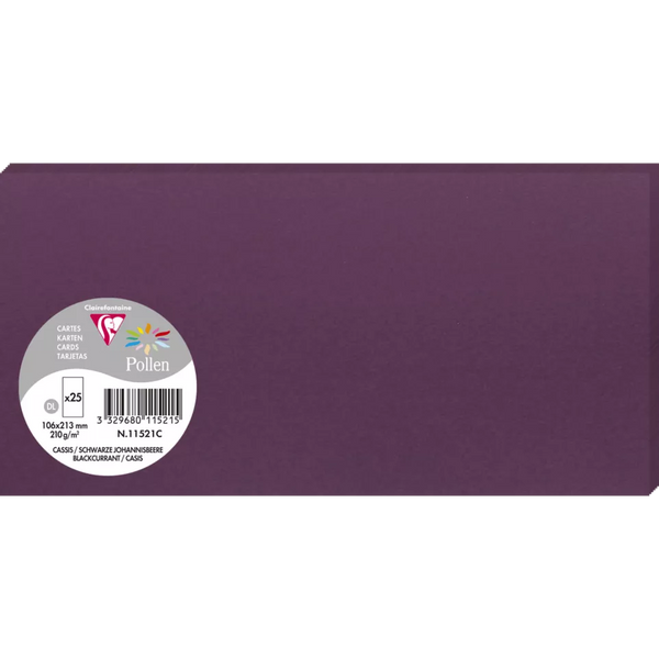 Carte pollen dl 106x213 mm - couleur cassis