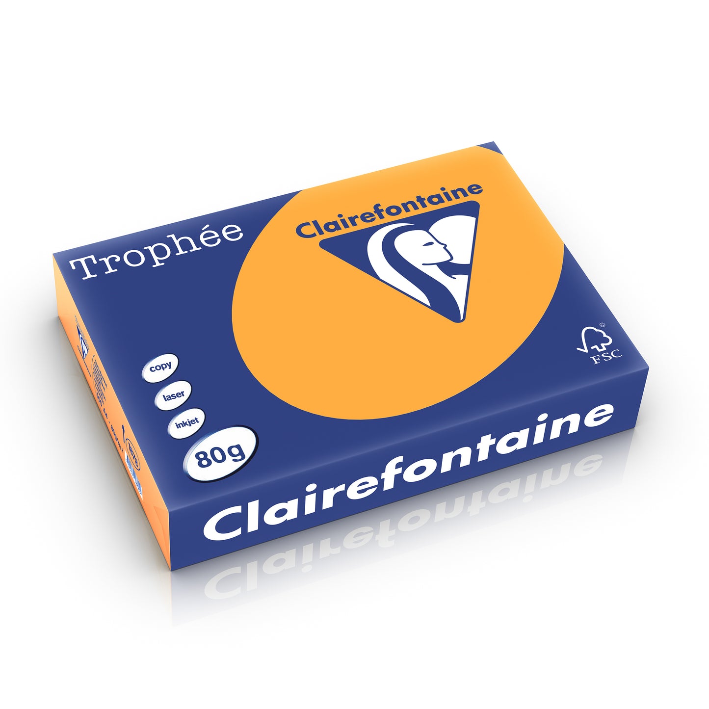 Papier a4 Trophée 80g clementine - couleur vive, 500 feuilles