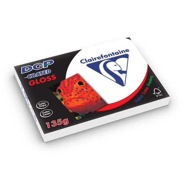 Papier blanc A4 DCP 135g - couché brillant -blanc-paquet de 250 F