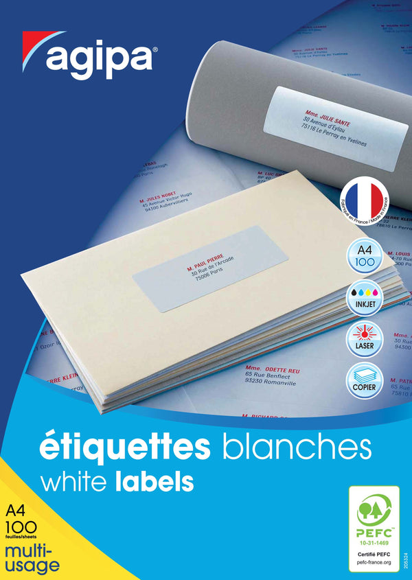 Étiquettes 70x42 mm - Adhésif Permanent, 1200 unités