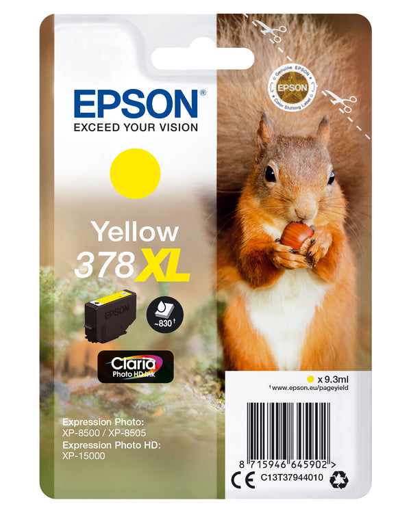 Cartouche d'encre Epson jaune 378xl - rendement élevé
