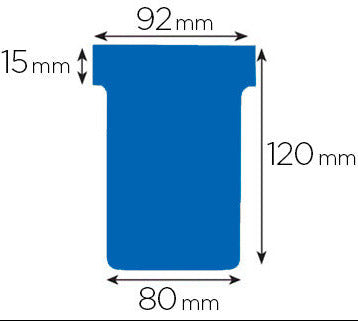 Fiche T planning, indice 3 / 92 mm, 170 g/m2 étui de 100,bleu