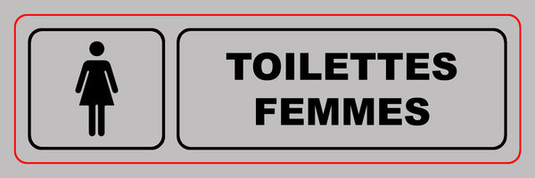 Plaque de signalisation "toilettes dames" 170x47mm