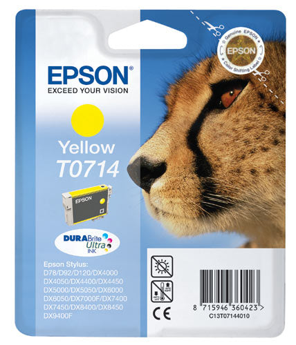 Cartouche d'encre Epson jaune t0714 - résistance à l'eau