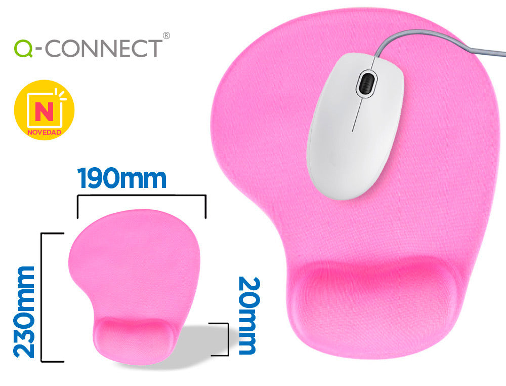 Tapis de souris ergonomique avec repose-poignet - rose