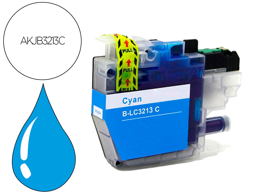 Cartouche compatible Brother cyan lc3213 - rendement 400 pages