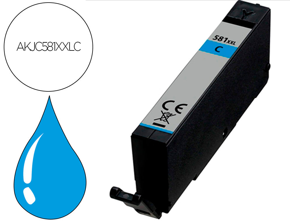 Cartouche d'encre compatible Canon CLI-581 XL Cyan
