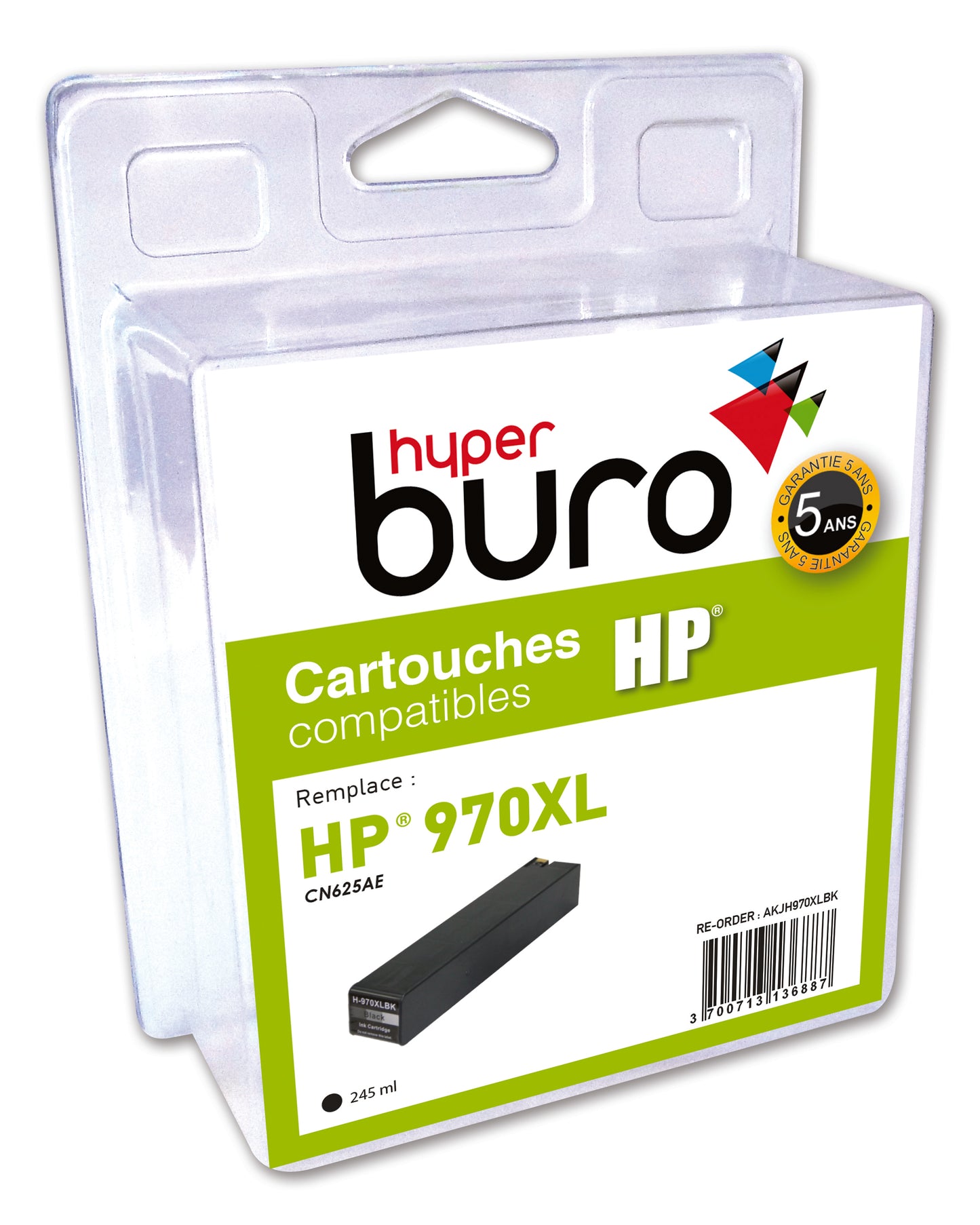 Cartouche remanufacturée HP 970XL Noir 9200 pages