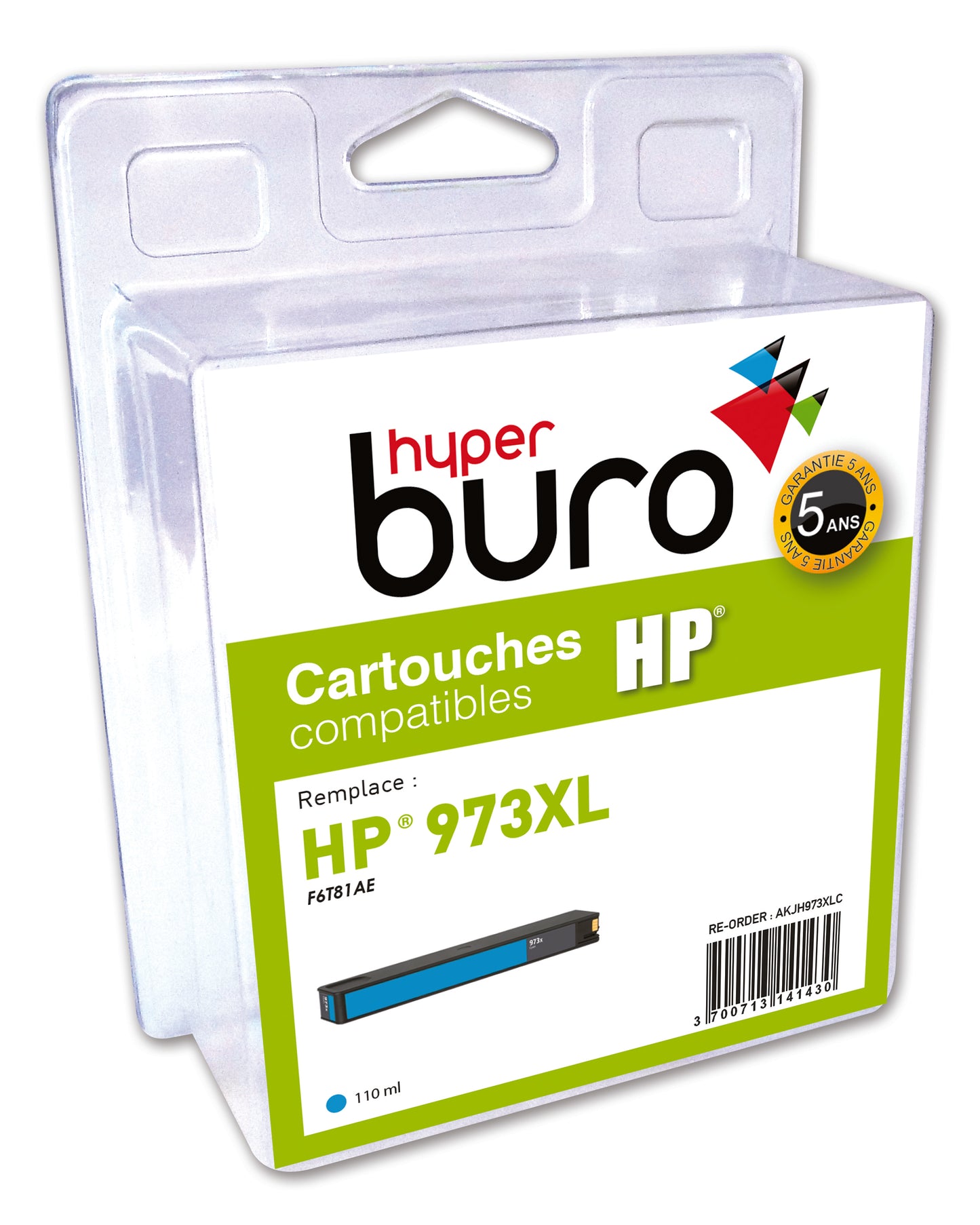 Cartouche d'encre remanufacturée HP 973 XL -cyan