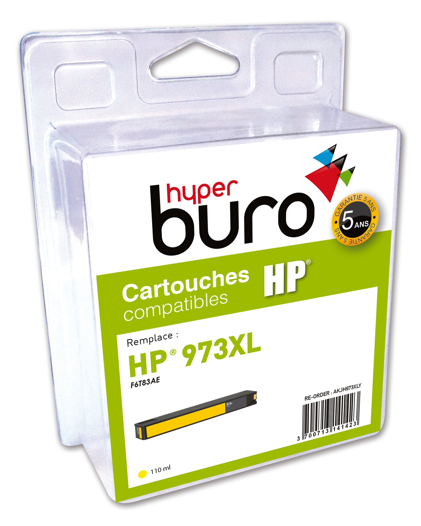 Cartouche d'encre remanufacturée HP 973 XL-jaune