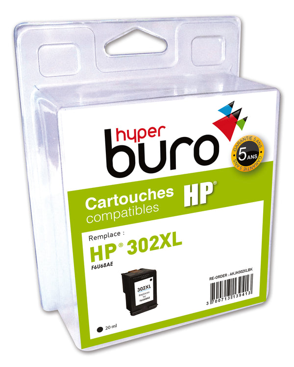 Cartouche remanufacturée HP 302XL Noir Haute Capacité