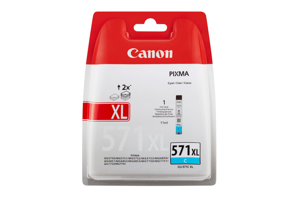 Cartouche d'encre Canon CLI-571XL cyan - haut rendement