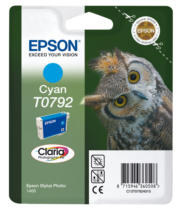 Cartouche Epson cyan t0792 - rendement 1345 pages