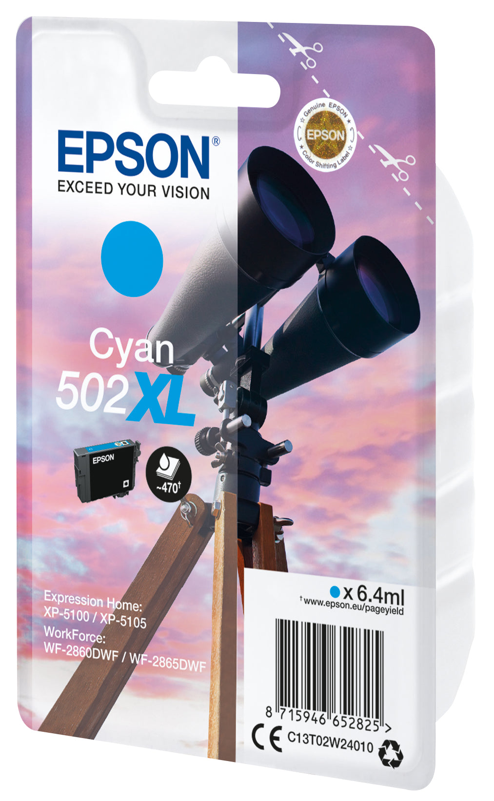 Cartouche d'encre Epson cyan 502xl - rendement élevé