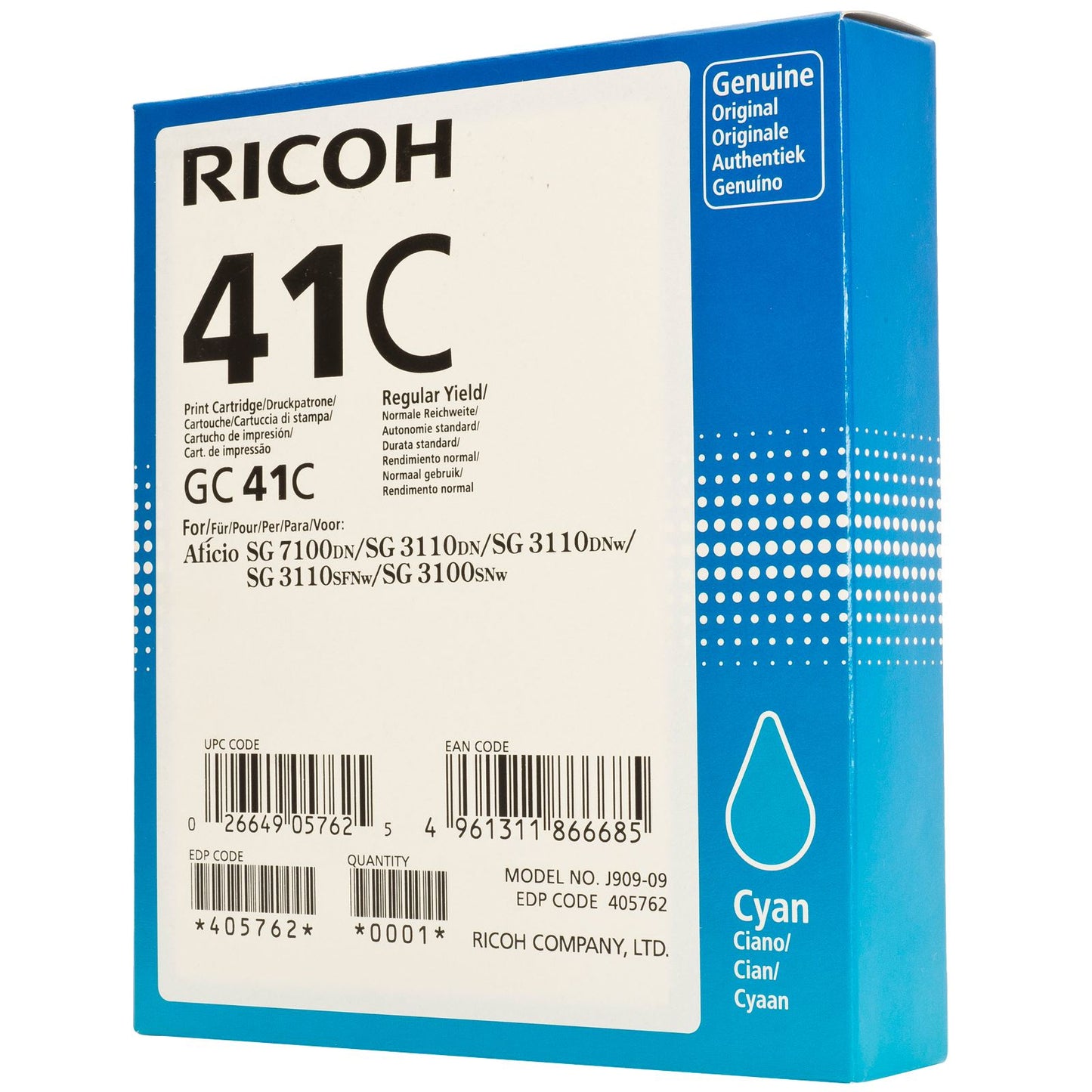 Cartouche cyan gc-41c - haute capacité 2200 pages