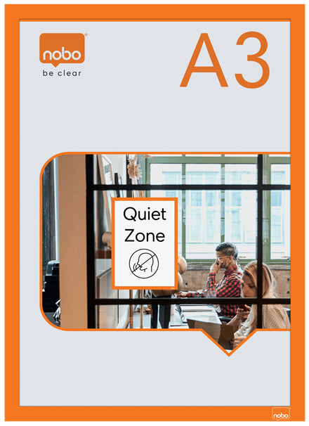Porte-affiche magnétique A3 adhésif -orange-lot de 2