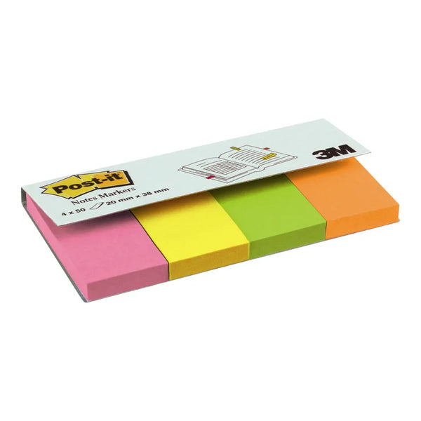Marque-pages adhésifs 20x38mm - 4 couleurs vives Post-it