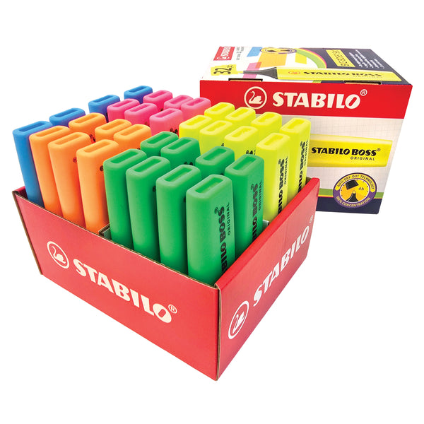 Pack promo de 32 Surligneurs Stabilo boss Fluorescents - Pointe Biseautée