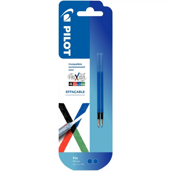 Recharge stylo 4 couleurs - encre bleue effaçable