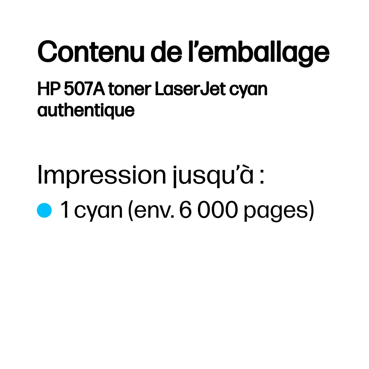 Cartouche toner HP 507a cyan - haute qualité d'impression