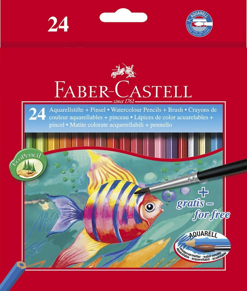 Crayons de couleur aquarelle Faber-Castell Boîte de 24